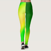 Gelbfarbener Omelon Doppelstreifen Leggings (Rückseite)