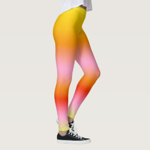 Gelbfarbener Orangenrosa im Sommer, druckt Leggings