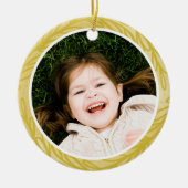 Gelbfarbener Rahmen für botanisches Foto Keramik Ornament (Vorne)