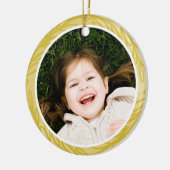 Gelbfarbener Rahmen für botanisches Foto Keramik Ornament (Links)