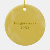 Gelbfarbener Rahmen für botanisches Foto Keramik Ornament (Hinten)