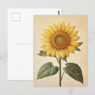 Gelbfarbener Sonnenblumenhintergrund Postkarte