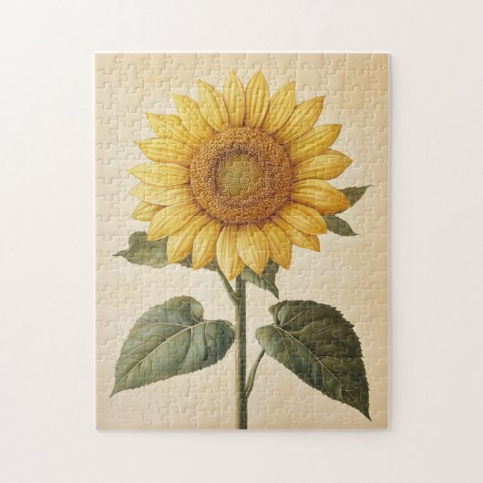 Gelbfarbener Sonnenblumenhintergrund Puzzle (Vertikal)