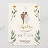 Gelbfarbener Ständer Einladung (Vorne/Hinten)