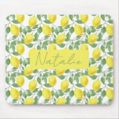 Gelbfarbenes Zitronenmuster, Maus-Pad Mousepad (Vorne)