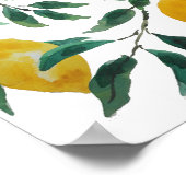 Gelbfarbengelbes Zitronenmuster Poster (Ecke)