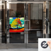 Gelbfärbung Fensteraufkleber (Büro Tür)