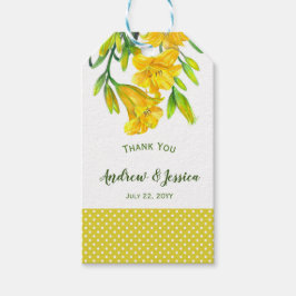 Gelbfärbung Lilies florale Malerei Geschenkanhänger