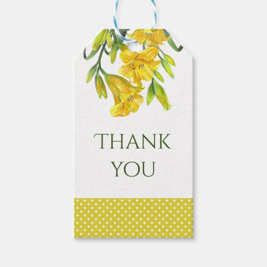 Gelbfärbung Lilies florale Malerei Geschenkanhänger (Vorderseite)