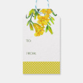 Gelbfärbung Lilies florale Malerei Geschenkanhänger (Rückseite)