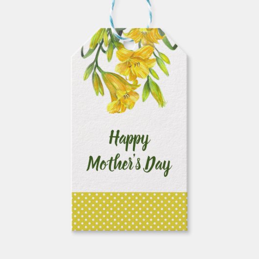 Gelbfärbung Lilies florale Malerei Geschenkanhänger (Vorderseite)