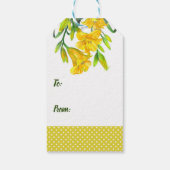 Gelbfärbung Lilies florale Malerei Geschenkanhänger (Rückseite)