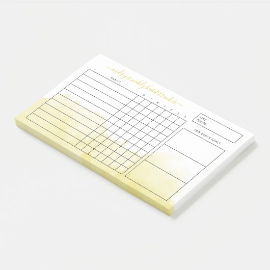 Gelbfärbung Wash Weekly Habit Tracker Post-it Klebezettel (angewinkelt)