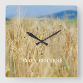 Gelbfeld Quadratische Wanduhr (Vorderseite)