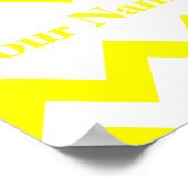 Gelbfett Zickzack mit Monogramm Poster (Ecke)
