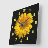 Gelbfettzahl der Sonnenblumen Quadratische Wanduhr (Winkel)
