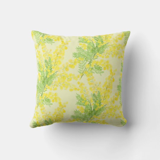 Gelbflaumimosa-Blume Kissen (Rückseite)