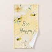 Gelbflorale Wabenwürfel Badhandtuch Set (Handtuch)