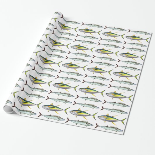 Gelbflossen- und Weißfisch Geschenkpapier (Ungerollt)