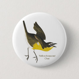 Gelbgebratener Chat, Audubon, Birdwatcher Warbler Button