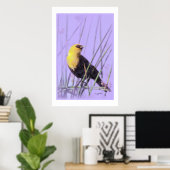 Gelbgeheuchter Schwarzvogel...drucken. Poster (Heimbüro)
