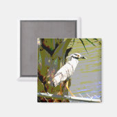 Gelbgekrönter Nachtreiher Magnet (Vorderseite/Rückseite)