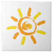 Gelbgelb in Sun-orange zeichnend Farbe Fliese (Vorderseite)