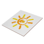 Gelbgelb in Sun-orange zeichnend Farbe Fliese (Seite)