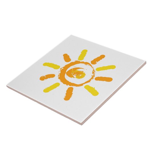 Gelbgelb in Sun-orange zeichnend Farbe Fliese (Seite)