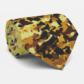 Gelbgelb mit schwarzem Muster gemischt Krawatte (Gerollt)