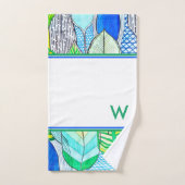 Gelbgelb Niedlich Modernes Boho Monogramm Badhandtuch Set (Handtuch)