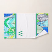 Gelbgelb Niedlich Modernes Boho Monogramm Badhandtuch Set (Handtuch)