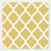 Gelbgelb-Trellis Quadratischer Aufkleber (Vorderseite)