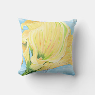 Gelbgelbe Calla Lily Throw Kissen