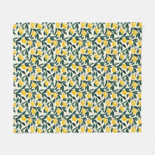 Gelbgelbe Lemon Gemustert Fleecedecke (Vorderseite (Horizontal))