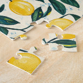 Gelbgelbe Lemon Gemustert Puzzle (Seite)