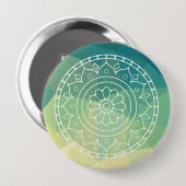 Gelbgelbe Mandala Inspiration Harmonie Blume Button (Vorne & Hinten)
