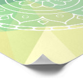 Gelbgelbe Mandala Inspiration Harmonie Blume Poster (Ecke)