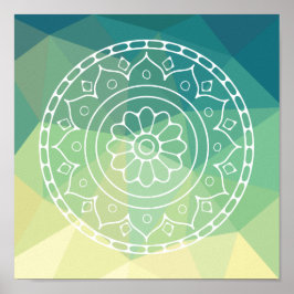 Gelbgelbe Mandala Inspiration Harmonie Blume Poster
