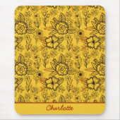 Gelbgelbe personalisierte Bezeichnung für nahtlose Mousepad (Vorne)