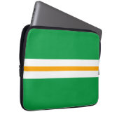 Gelbgelbe Streifen auf hellgrünen Streifen Laptopschutzhülle (Vorne Rechts)