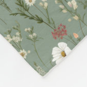 Gelbgelbe Wildblumen von Sage Green Boho Fleecedecke (Ecke)