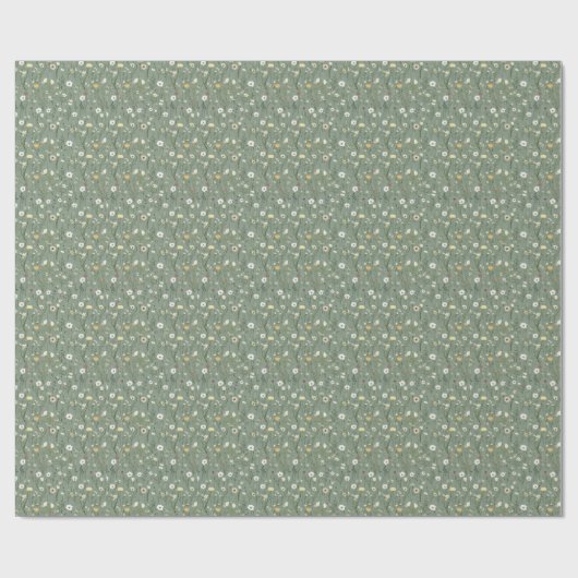 Gelbgelbe Wildblumen von Sage Green Boho Geschenkpapier (Flach)