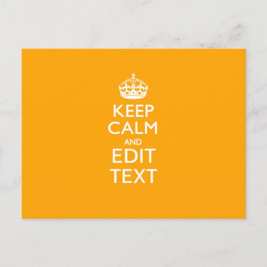 Gelbgelber Akzent Behalte Ruhe und Text Postkarte (Vorderseite)