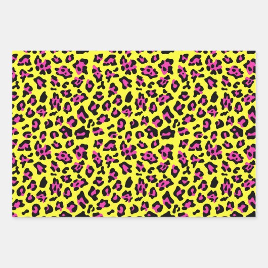 Gelbgelber Aquamariner Leopard Geschenkpapier Set (Vorderseite 2)