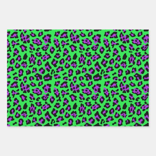 Gelbgelber Aquamariner Leopard Geschenkpapier Set (Vorderseite)