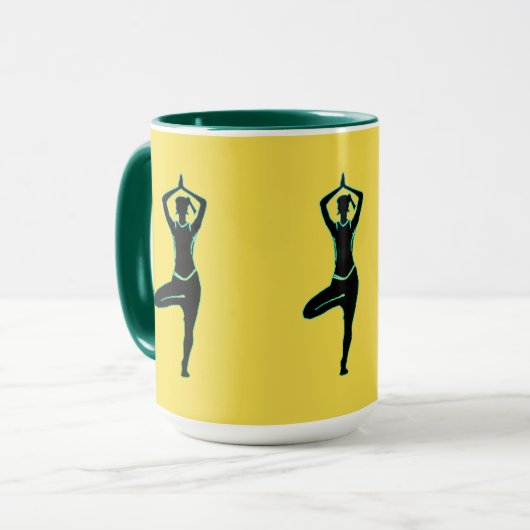 Gelbgelber Yoga Tasse (Vorderseite Links)