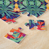 Gelbgelbes Abstraktes tropisches Muster Puzzle (Seite)