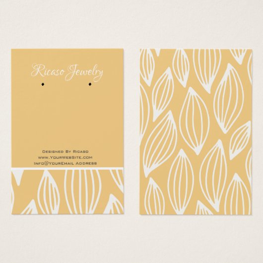 Gelbgelbes Blattmuster Ohrhintergrund (Vorne & Hinten)