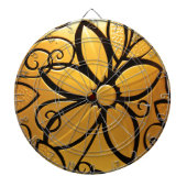 Gelbgelbes Blumendesign Dartscheibe (vorne)